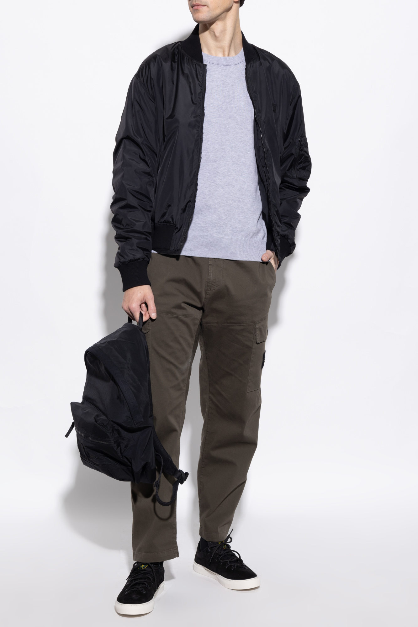 スニーカー STONE  Laced trainer with logo (K1SFWS100020 V0029) Black Sports shoes S0102 Stone Island - Vitkac AS
